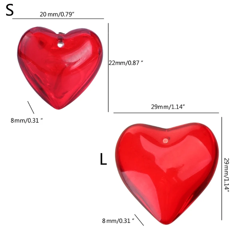 Colorful Heart-Shaped Glass Pendant Beads Love Charm DIY Components for Keychains Necklaces Candy-Colored Crafts - Image 5