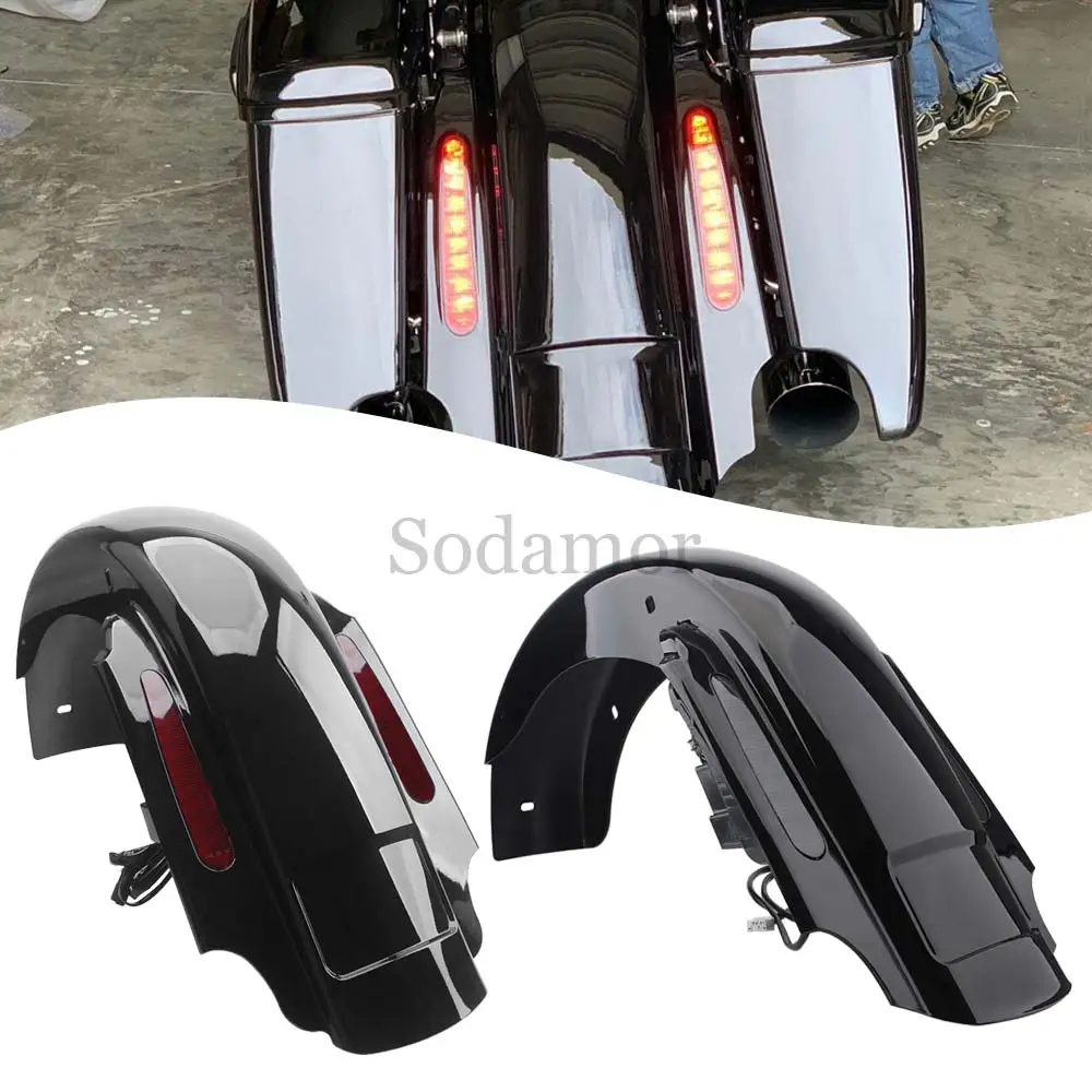

Motorcycle Part Rear Extended Rear Fender with LED Light ABS Plastic Red/Smoke Fit For HARLEY DAVIDSON Touring Glide 1993-2008