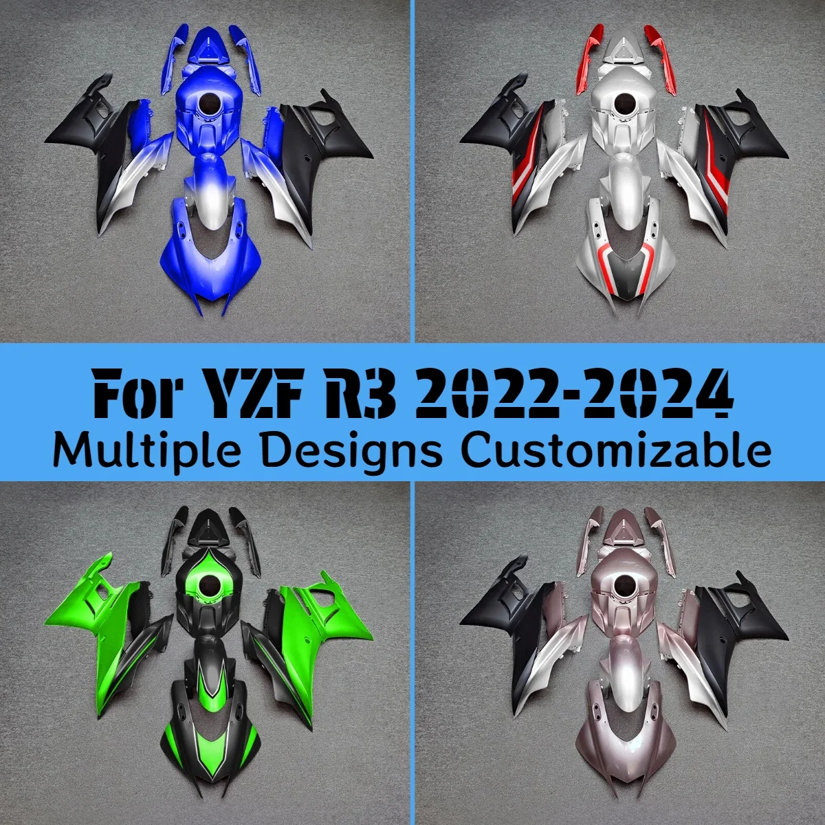 

Motorcycle Fairings for Yamaha YZFR25 R3 2022 2023 2024 ABS Plastic Component Body Parts Fairing Kit YZFR3 R25 22 23 24