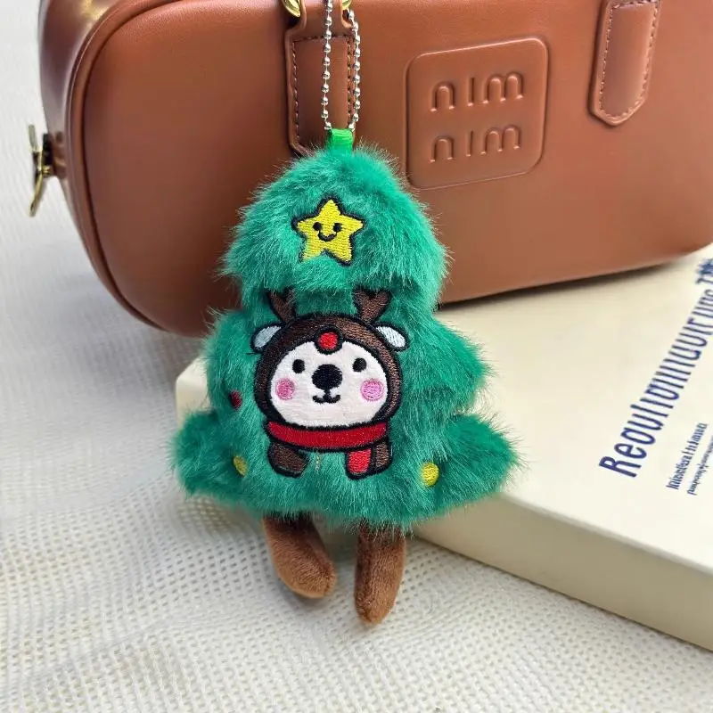Leuke cartoon pluche kerstboom pop hanger creatieve rugzak hangend ornament decoratief
