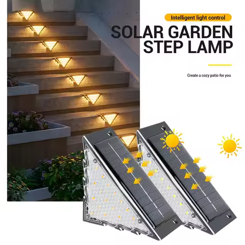 1/2/4PCS Solar Deck Lights Outdoor Step Fence Lights Waterproof Solar Lamp for Railing Stairs Pathway Garden Light Decoration