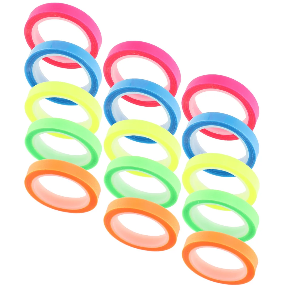 15 Rolls Fluorescent Color Waterproof Index Sticker Nurse Adhesive Tape Tapes The Pet Highlighters for Annotating Books