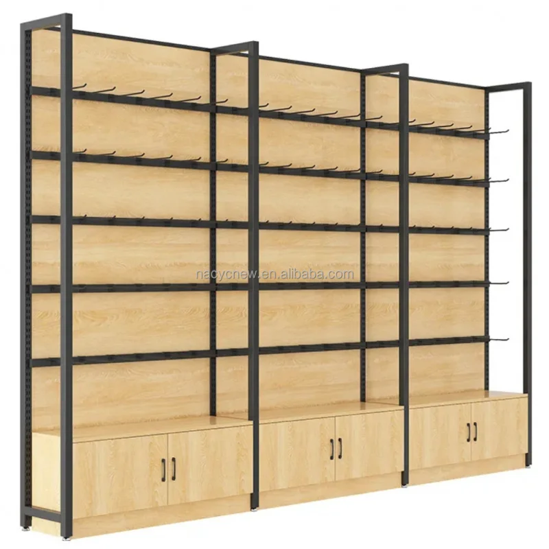 custom.Shelf Solution Design Custom Wooden Display Racks with Best Price and Design Retail Store and Supermarket Shelves