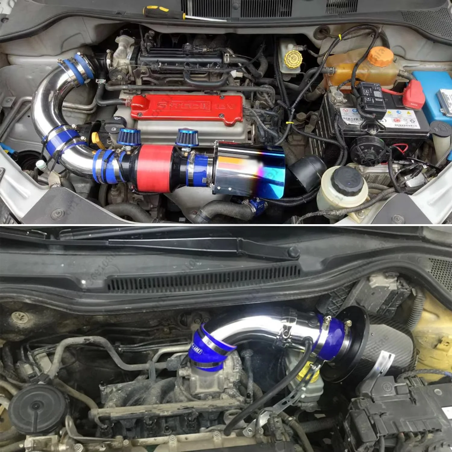 Automotive cold air intake kit five section multifunctional intake combination aluminum tube 76mm universal