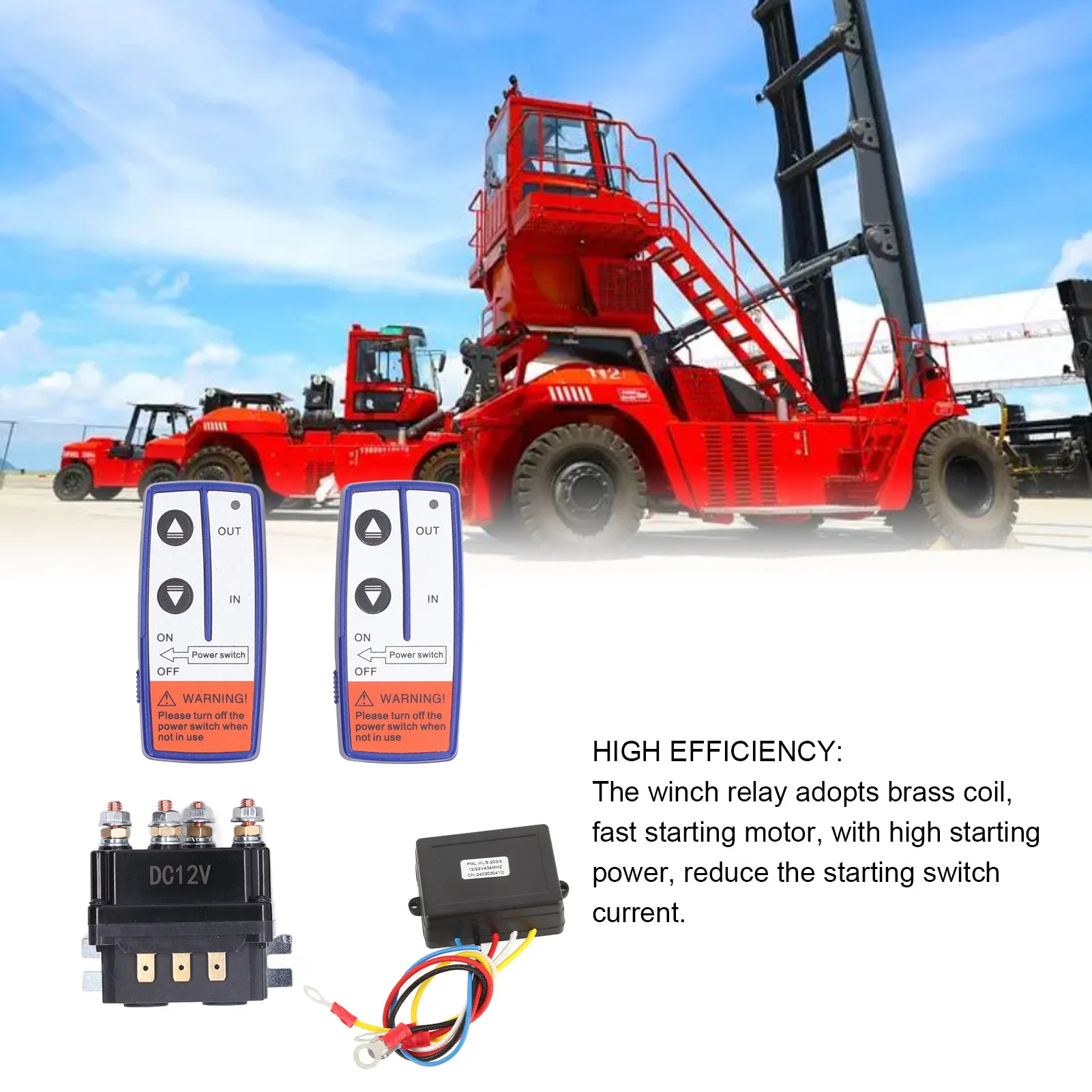 

12V 250A Wireless Winch Relay Kit with Remote Control IP67 Waterproof Low Power Consumption Anti-Overload Protection Safety