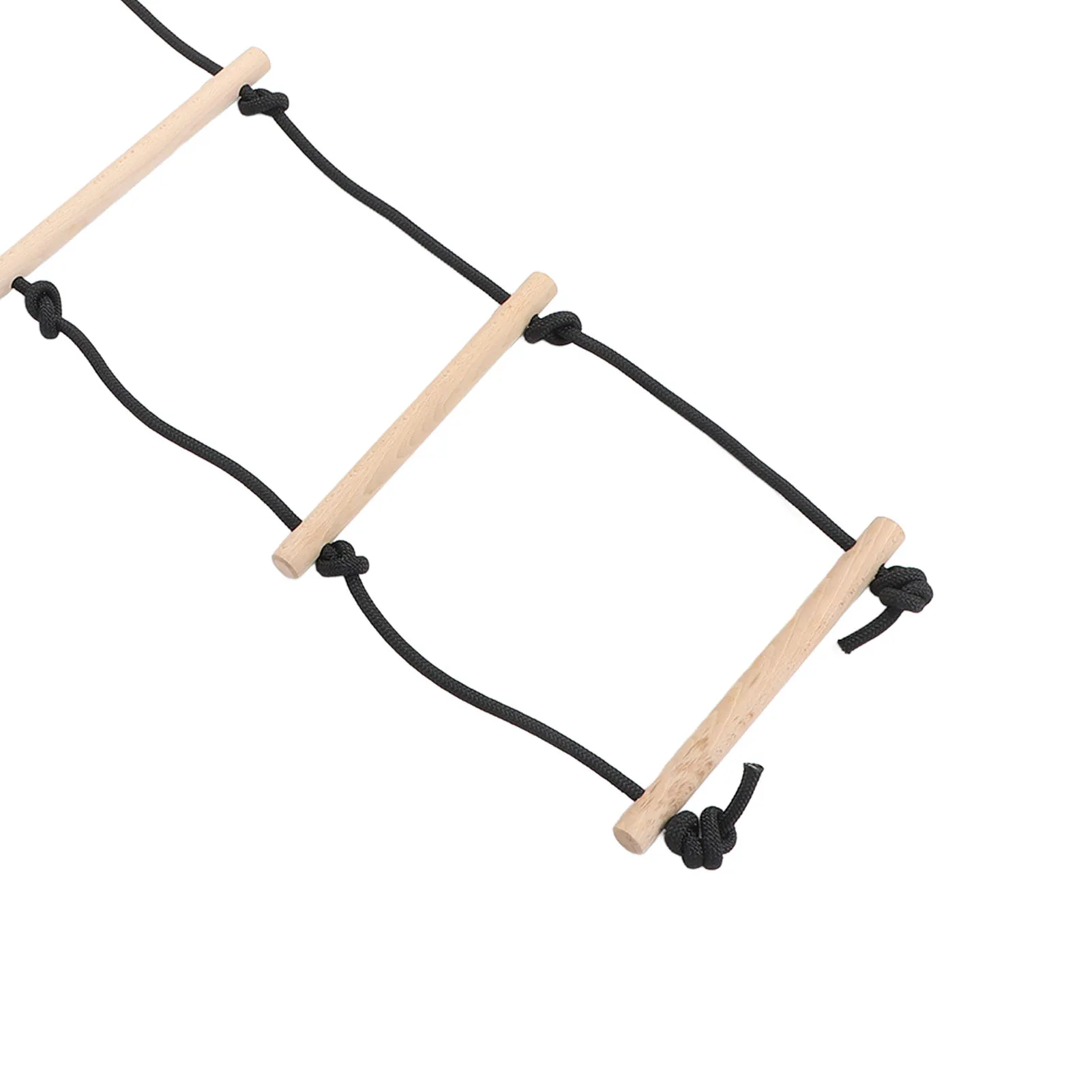 Hängeleiter für Kinder, multifunktional, einfach zu bedienen, Schaukelseilleiter für Kinder, 5 Stufen, 100 kg, verhindert Rutschfestigkeit aus Holz für den Spielplatz – Detail 12