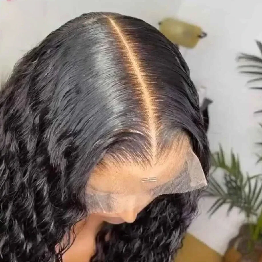 شعر مستعار ناعم طويل 26 بوصة 180 كثافة أسود غريب مجعد 13x4 باروكة أمامية من الدانتيل للنساء السود شعر أطفال شعر مستعار يومي بدون صمغ