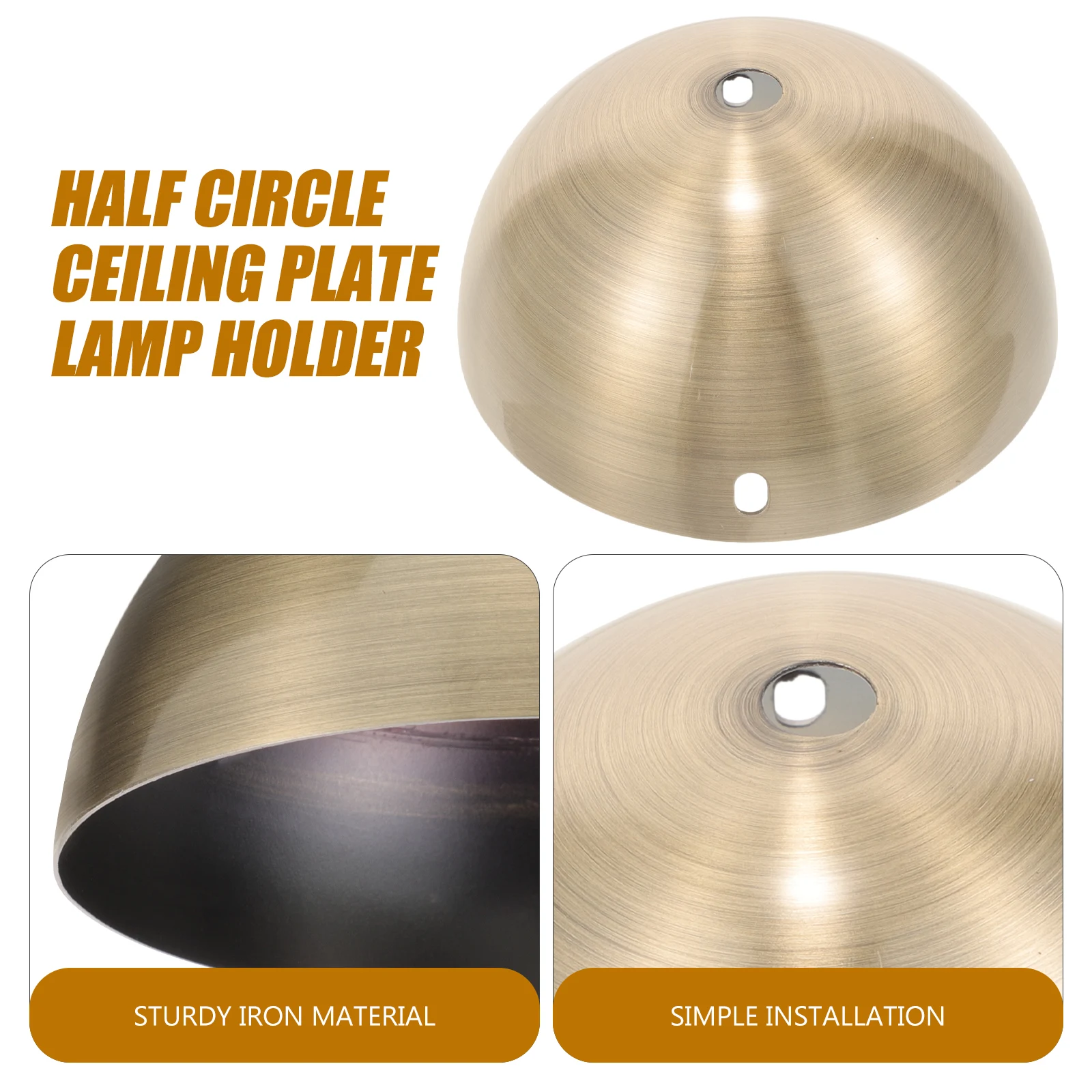 

Half Round Ceiling Disc Lamp Base Durable Metal Design Home Decor Lighting Fixture Cover Hardware Pendant Lamps Sturdy Rustproof
