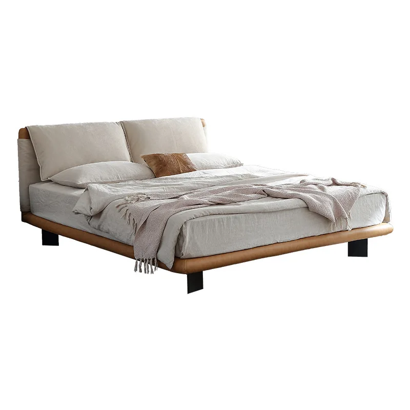 

ml-Modern Simple Wind Floating Bed New Designer Soft Bag Wedding Bed Wabi-Sabi Wind Master Bedroom Double Italian Cloth Bed%