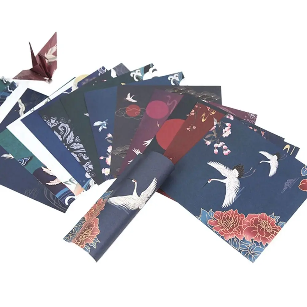 70pcs/Set 14.2cm Chinese Style Origami Paper Paper Handmade Crane Printed Paper Square Printing Folding Craft Paper Scrapbooking
