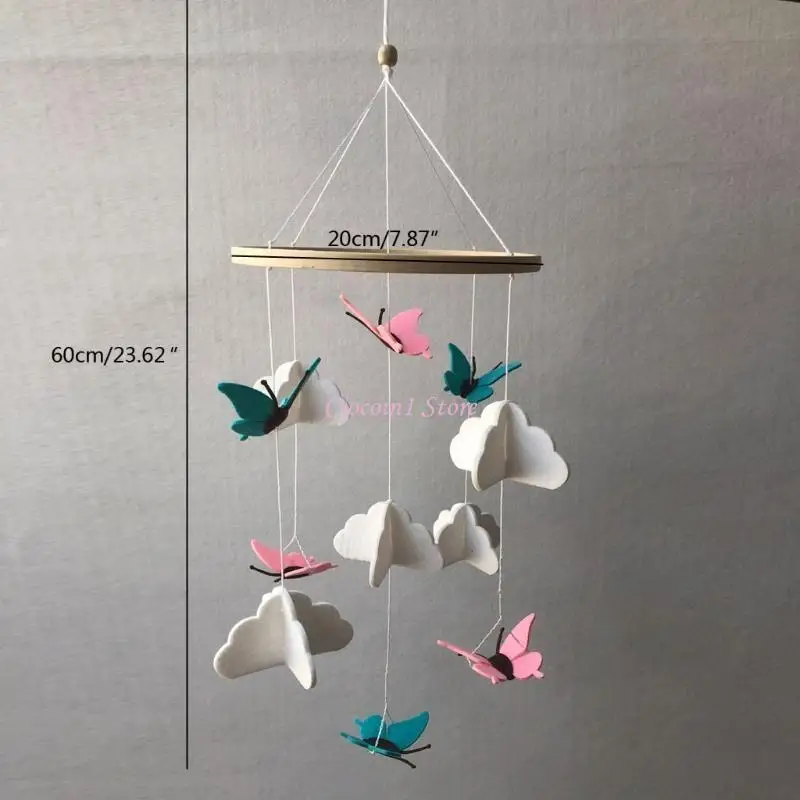 Y1UB 23,62 x 7 Zoll Rassel Baby Geschenke Säuglingsbett um Dekoration hängendes Spielzeug mit Beißring Spielzeug in