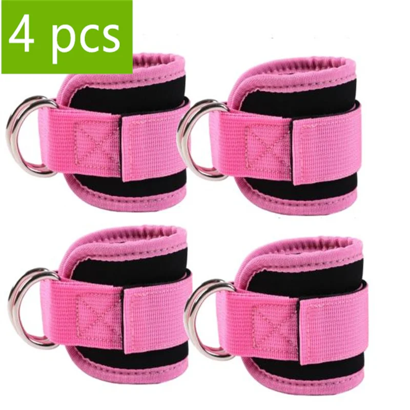 1/2/4 Stuks Kabel Enkelbandjes Dubbele D-Ring Verstelbare Enkelboeien Gym Workouts Bilspieren Benen krachttraining Brace Ondersteuning Sport