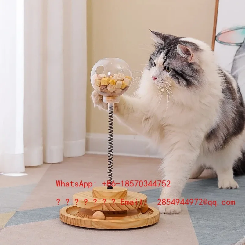 

Solid Wood Cat Teasing Stick Turntable New Puzzle Topper