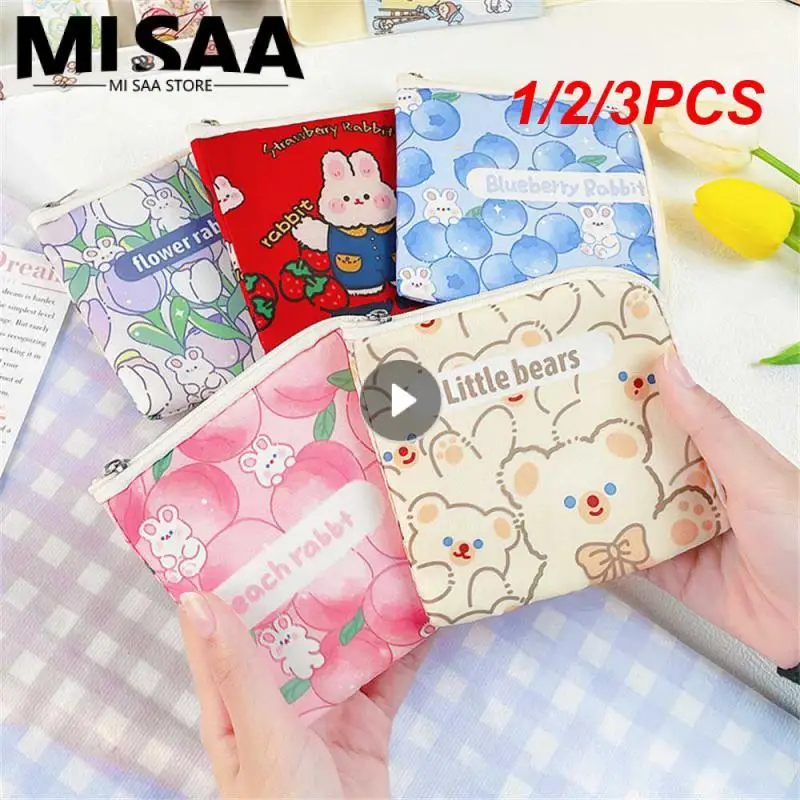 1/2/3PCS Cartoon Sanitary Pad Pouch Zipper Storage Bag Small Tampon Organiser Bag Portable Convenient Mini Bag Large Capacity