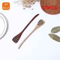 1/5PCS Soup Cooking Korean Style Long Handle Spoons Mixing Stick Dessert Tools Kitchen Accessories Wooden Stir Natual Wooden