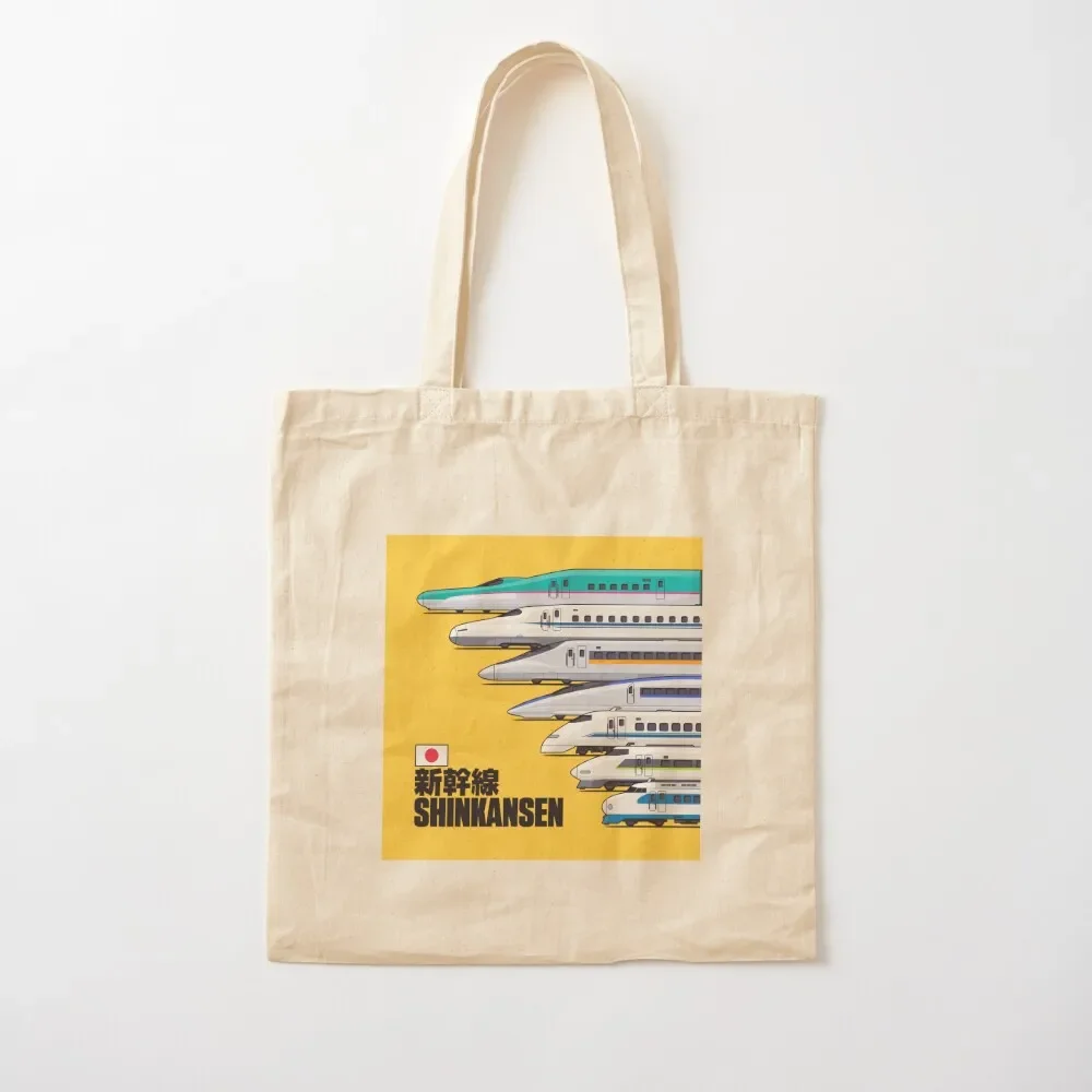 Shinkansen Bullet Train Evolution - Yellow Tote Bag Cloth bags canvas tote bags Tote Bag