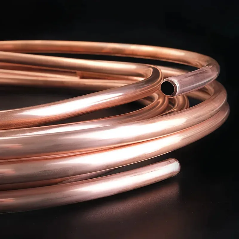 

High Purity 99.9% Soft Copper Coil Tube 1.6mm to 12mm Outer Diameter 1-3 Meter Length AC Refrigeration Cooling Pipe