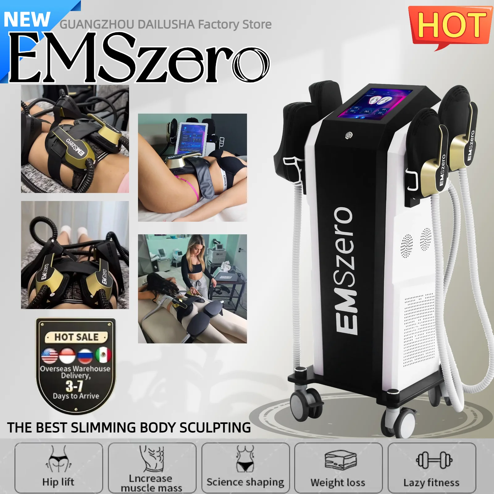 

EMSzero Body Sculpting Professional Beauty Machine HI-EMT And Electromagnetic RF Technology Slimming Weight Loss 200HZ 6500W CE