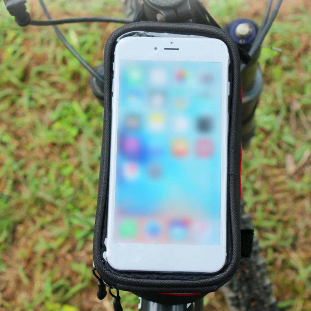 

Bike Saddle Bag Waterproof Yellow Screen Cycling Accessory with PVC Panel Easy Install Handlebar Bag for Mountain Bikes