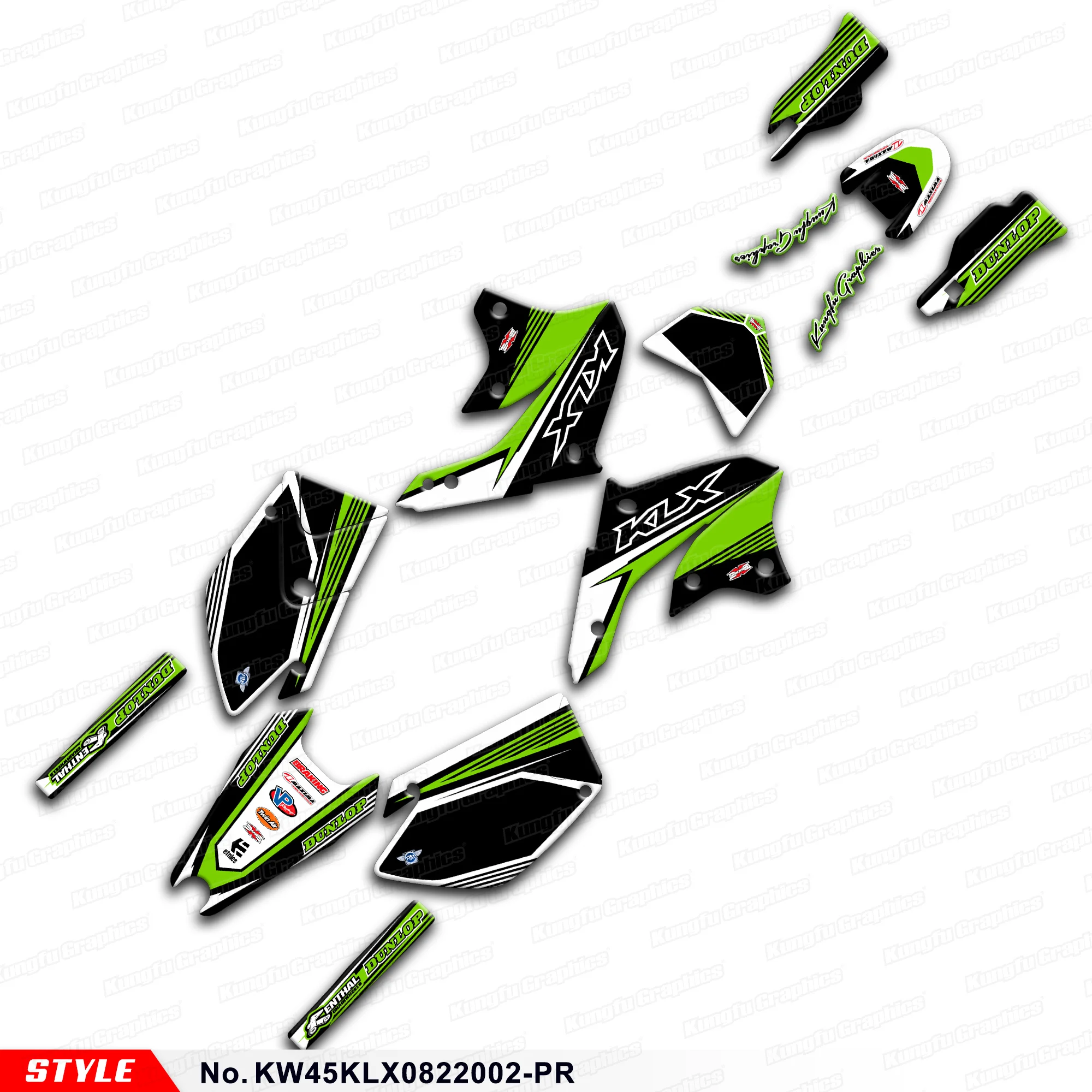 

Motorcycle Decals Wrap Sticker for Kawasaki KLX450R 2008-2024, KW45KLX0822002-PR