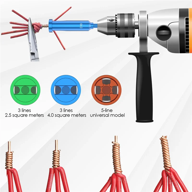 

N15R-4Pcs Wire Twisting Tool Carbon Steel Wire Stripper Twister 3 Way/ 5 Way Cable Stripping Tool Wire Cable Tool