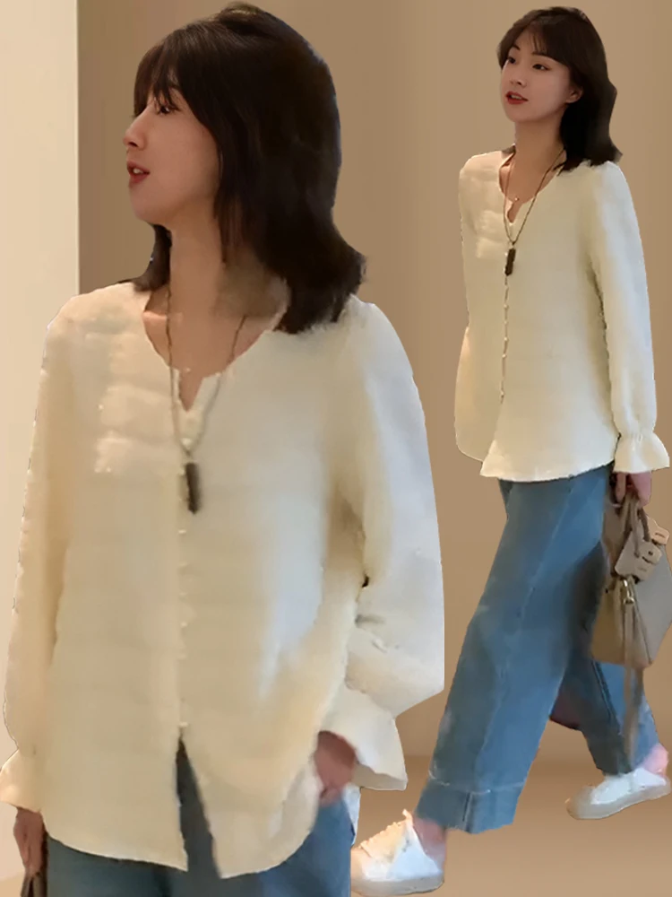 

Вязаный кардиган в непринужденном стиле для женщин: модный корейский топ премиум-класса для весны и осени, высококачественная корейская версия рубашки