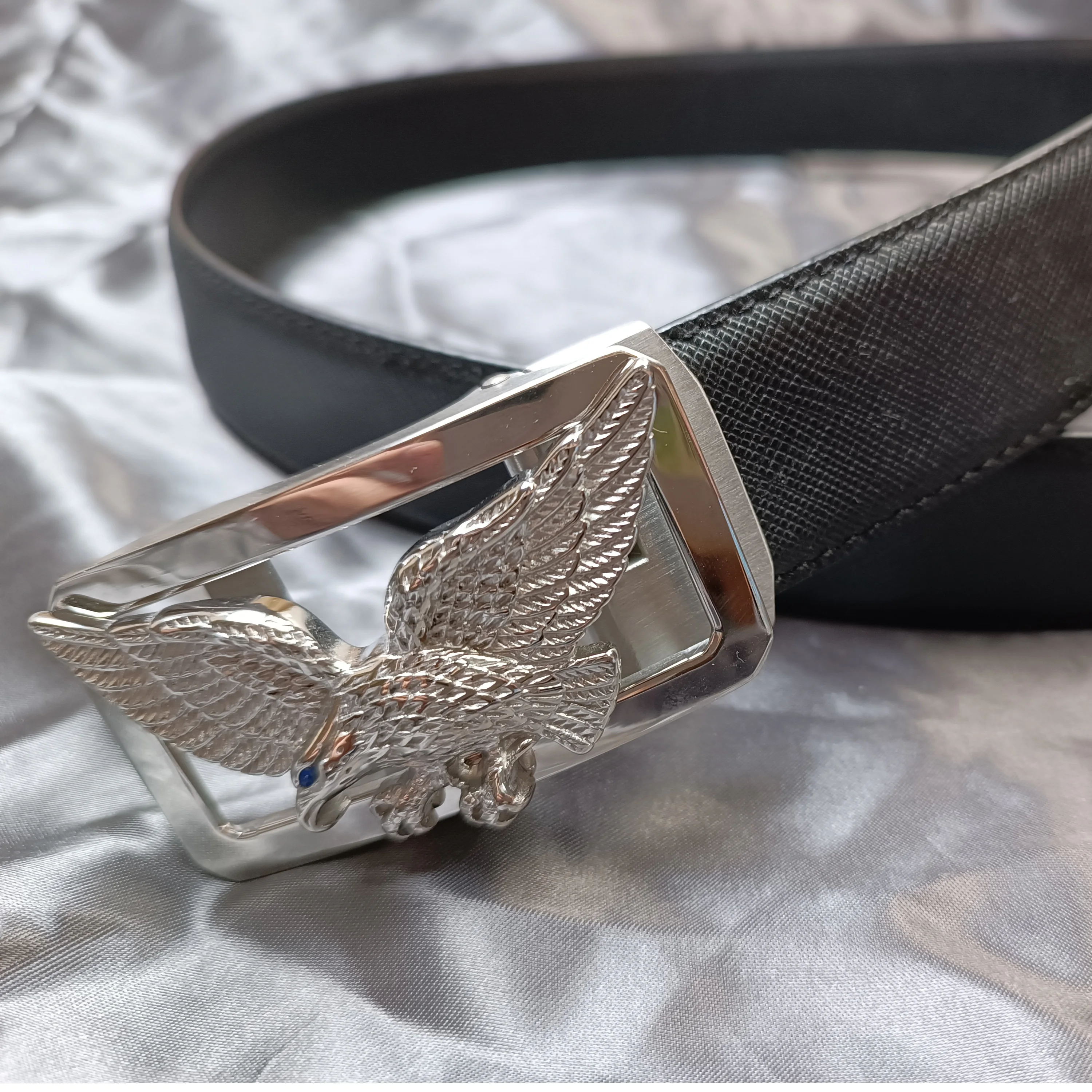 Men's high-end private custom belt with a width of 35mm. Unique stainless steel top layer cowhide belt from a renowned designer