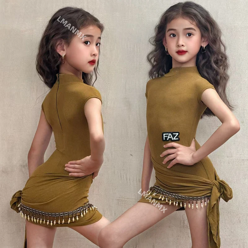 

Children's Latin Dance Skirt Set High End Practice Clothing Children's Latin Dance Practice Clothing Performance Clothing