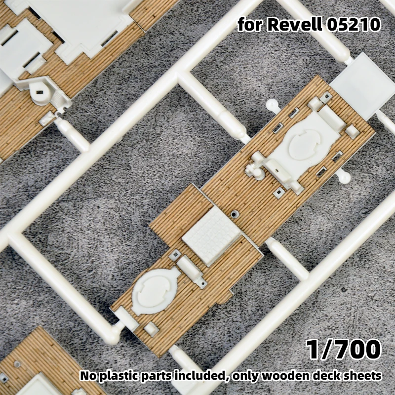 Modell-Upgrade-Teile: Lasergeschnittene Holzdeckplatte mit selbstklebender Ankerkette für 05210 Revell R.M.S. Titanic 1/700 – Detail 2