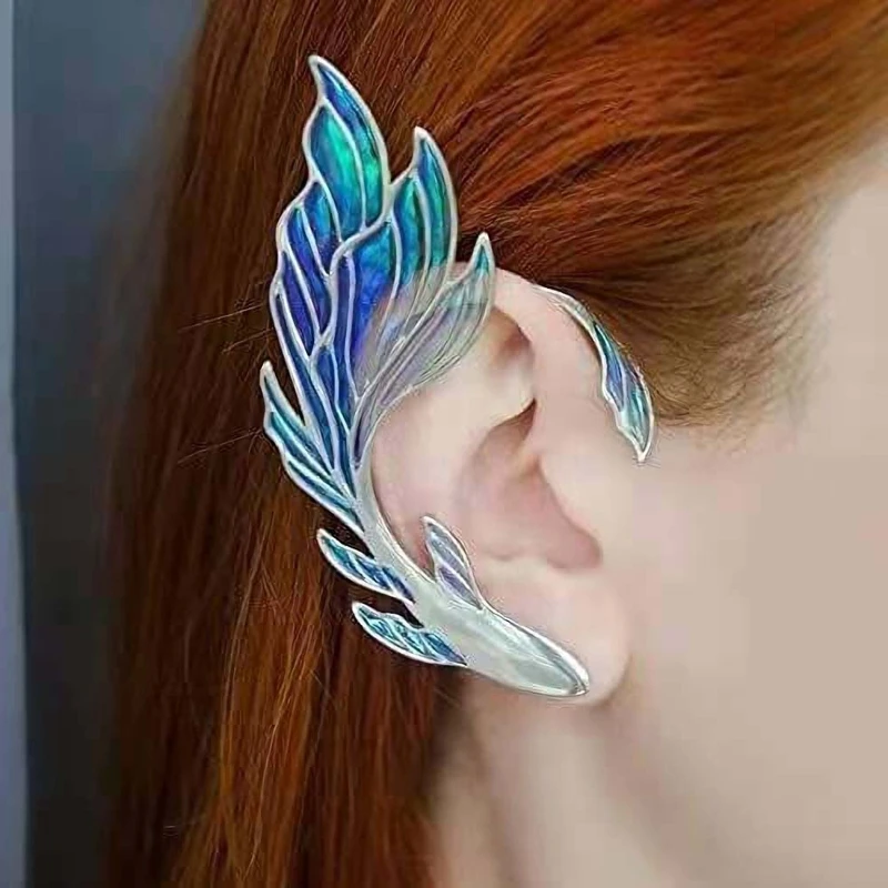 No Piercing Ear Wrap Dragon Wings Shape Ear Cuff Earring Elf Ear Clip Earcuff Multi Color Women Punk Fairy Dropshipping