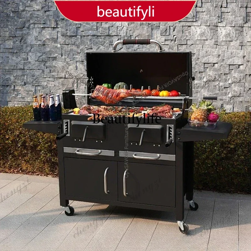 smt45 Large American Style Charcoal Barbecue Grill with Lid Outdoor Garden Patio Backyard Cooking - Heavy Duty Steel Constructio