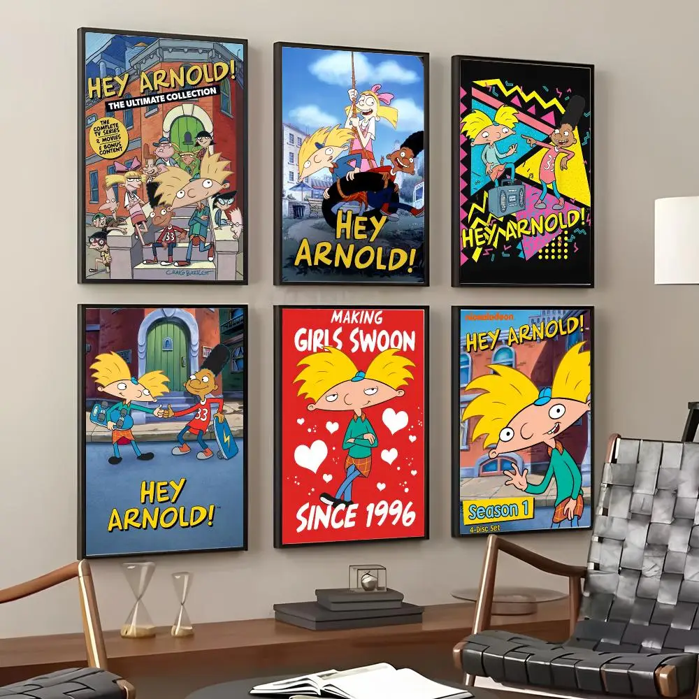 Cartoon H-Hey Arnold! Painting Calligraphy Cotton Canvas Wall Art Poster Quality Decor Painting for Living Room Home Decor