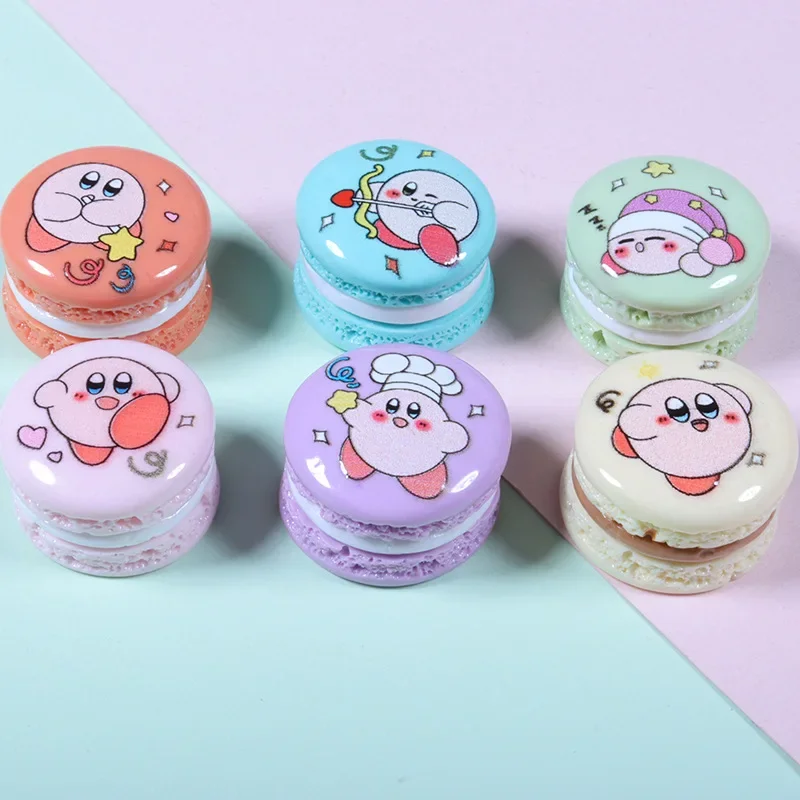 5pcs Macaron sandwich kirby resin flatback cabochons jewelry accessories diy resin charms for scrapbooking embellishments