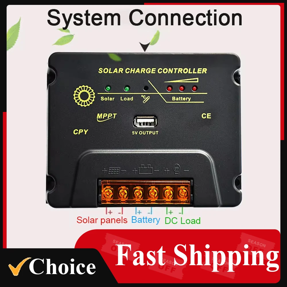 20A MPPT Solar Controller Automatic Identification Solar Panel Battery Regulator 12V/24V Photovoltaic Solar Charge Controller