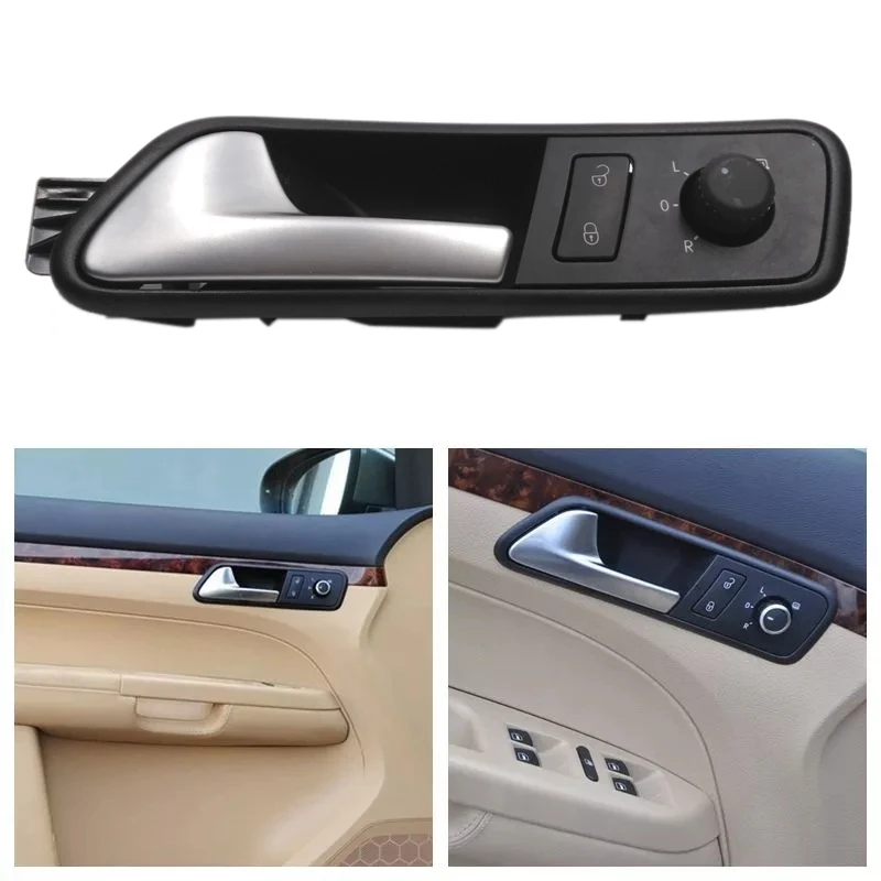 Car Inside Door Handle With Safety Door Lock Switch And Rearview Mirror Control Knob Switch For Touran 05-12