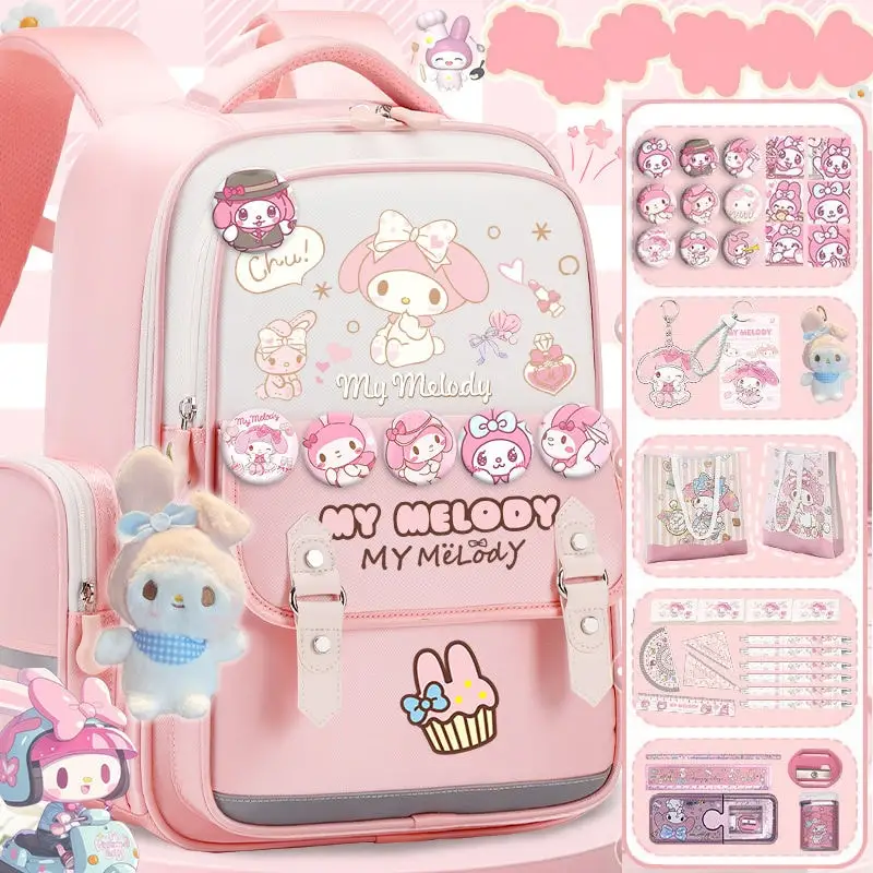 Anime Sanrioed Plush Toy My Melody Backpack Children Girl Boy Blue Schoolbag Kawaii Student School Bag Computer Large Gift