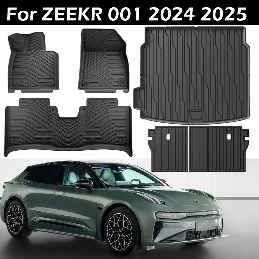 

TPE Floor Mats Compatible for ZEEKR 001 2024 2025,All-Weather 3D Floor Mats Trunk Pad Foot Mat Tray Car Accessories