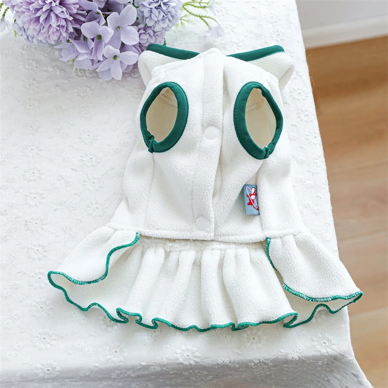 Vestido de tenis deportivo de lana suave para Chihuahua, ropa dulce y cálida para exteriores para mujer y niña, sudaderas para perros pequeños y medianos de Año Nuevo