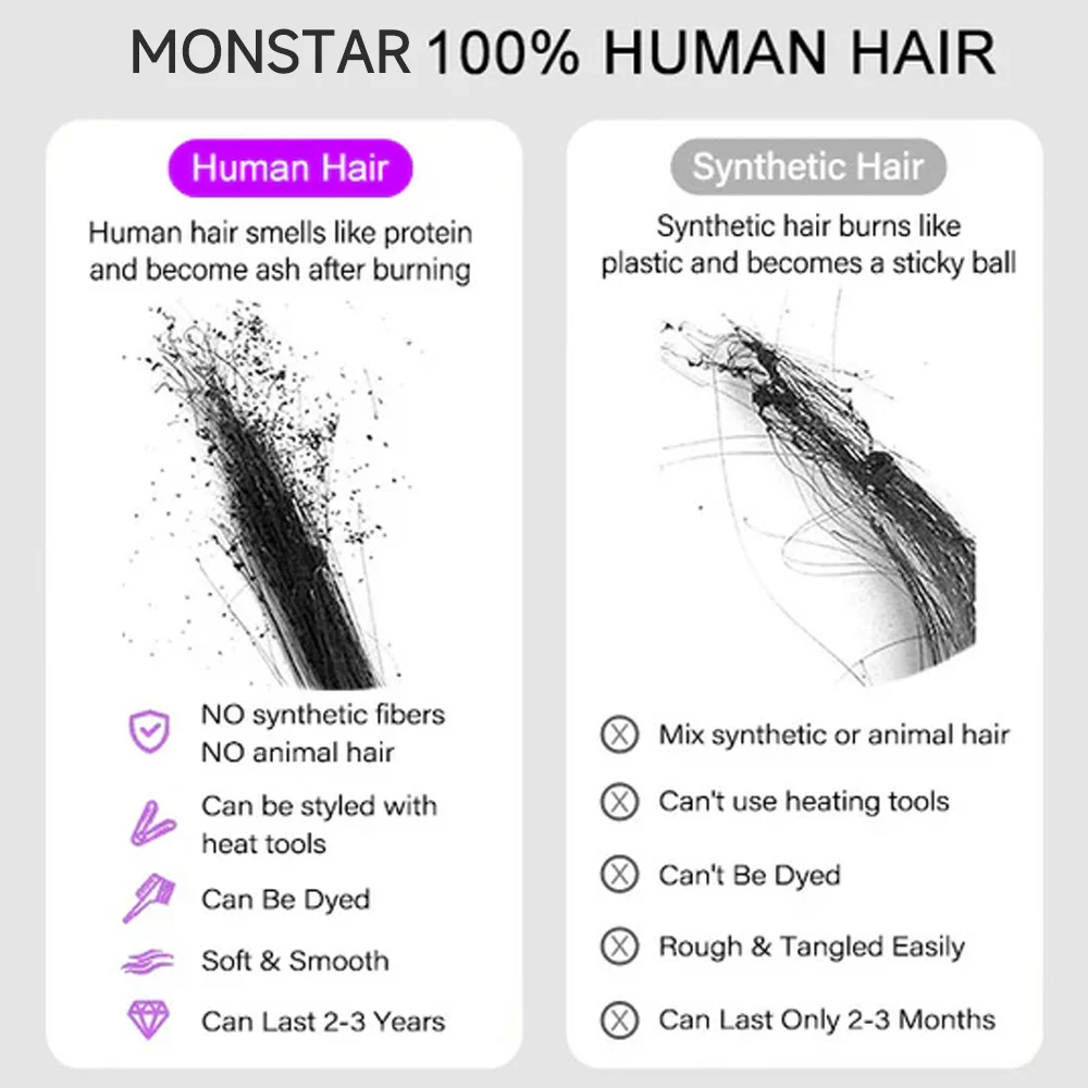 Deep Wave Feather Crochet Braid Natural Black Human Hair Extensions Deep Wave Feather Human Crochet Hair For Women Pre-Separated & Pre-Fluffed Feather Crochet 100% Human Hair Extensions Soft Natural Look Lightweight & Tangle-Free - view 6