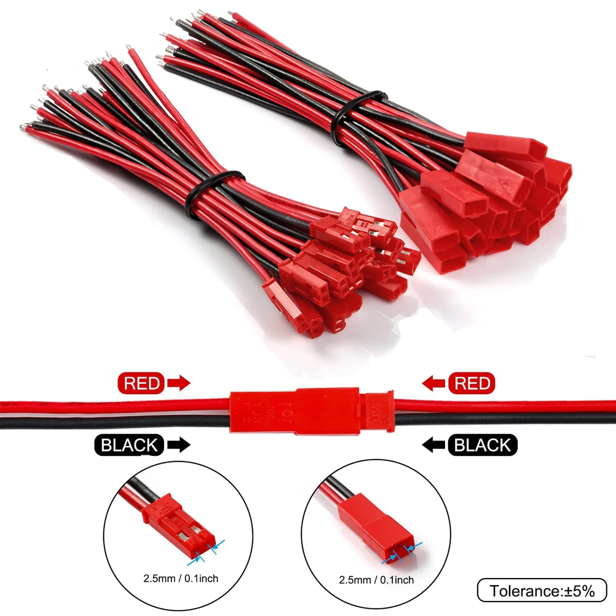 22AWG 2 Pin Jst Plu…