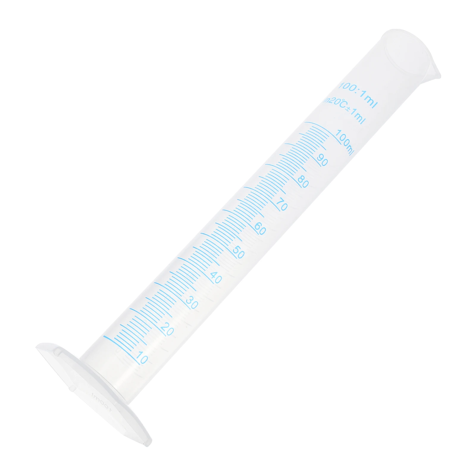 100Ml Transparent Graduated Plastic Measuring Cylinder Lab Use Food Grade Material Non Wetting Interior Accurate Meniscus Free