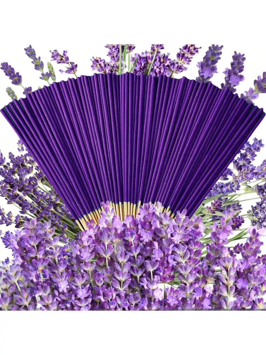 50/80 قطعة من أعواد البخور الخزامى مع عطر يدوم طويلاً، مناسبة للعائلات واستوديوهات اليوغا وهدايا العيد