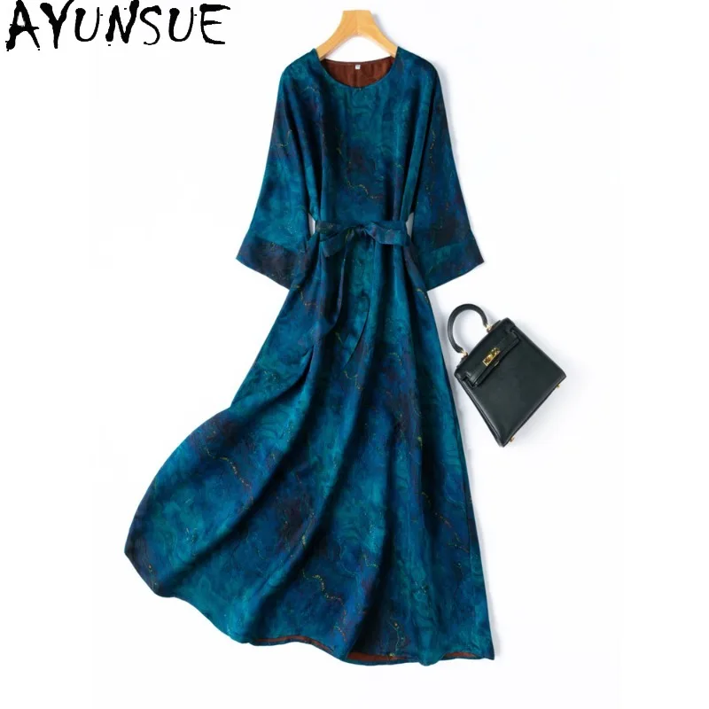 

AYUNSUE Xiangyunsha Silk Dresses for Woman Elegant Long Dress 2026 Woman High Quality Women's Casual Dresses Woman Clothes 원피스