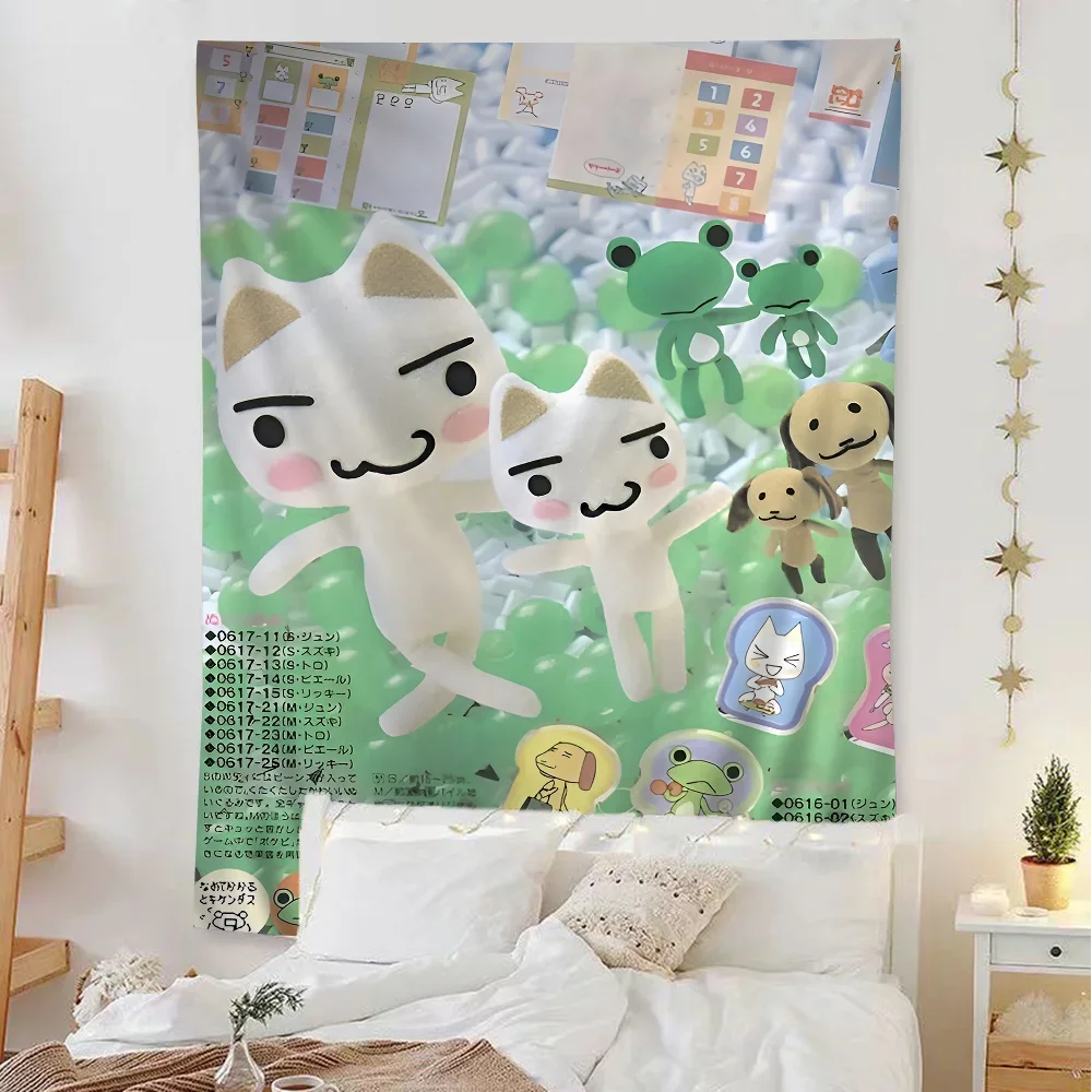 Inoue toro CUTE Cat Cartoon Tapestry Home Decoration hippie bohemian decoration divination Home Decor