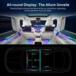 Full Color Ambient Lights Car LED Interior RGB Universal Symphony Atmosphere Lamp USB APP Control Remote For Ford Kia Volvo