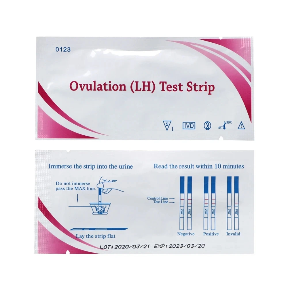 Tiras De Teste De Ovulação LH, Papel De Teste De Fertilidade, Kit De Medição De Urina De Gravidez, Auto-verificação LH Stick, Mais De 99% De Precisão, 50Pcs