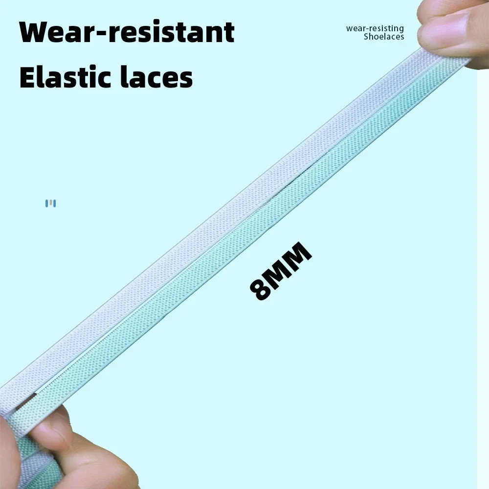 Press-Lock-Schnürsenkel ohne Binden, 8 mm breit, flache elastische Schnürsenkel für Damen-Sneaker, schnürlose Schnürsenkel für Schuhzubehör – Detail 5
