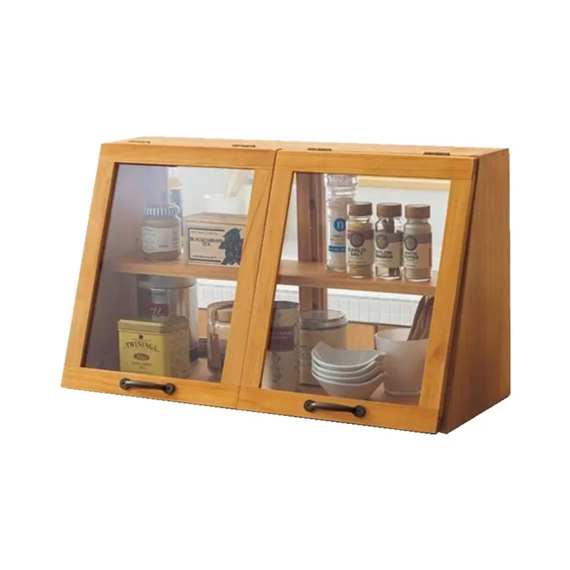 Japanese-style solid wood kitchen storage spice cabinet, small sideboard, dining table organizer