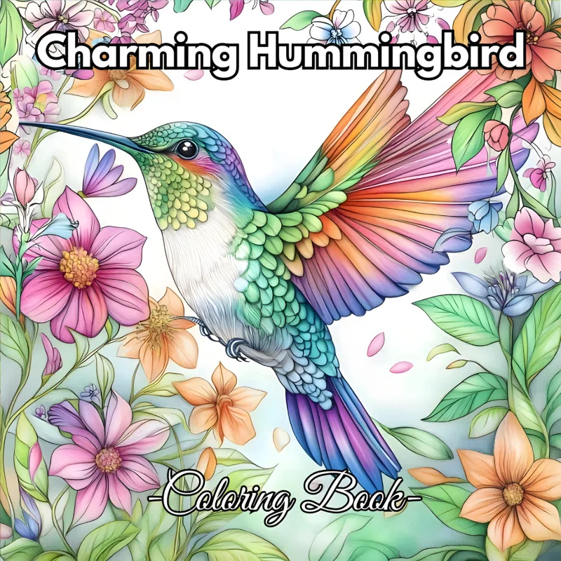 Charming Hummingbird Coloring Book, Easy Coloring Graffiti Drawing Notebook, Hot New Cross-border