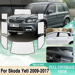 Full Cover Sunshades For Skoda Yeti Accessories 5L 2009~2017 Full Surround Windshield Window Visor 2013 2014 2015 2016 2017 2018